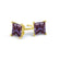 VALENTIA - Princess Alexandrite 18k Yellow Gold Stud Earrings Earrings Lily Arkwright