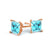 VALENTIA - Princess Aqua Spinel 18k Rose Gold Stud Earrings Earrings Lily Arkwright