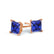 VALENTIA - Princess Blue Sapphire 18k Rose Gold Stud Earrings Earrings Lily Arkwright