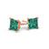 VALENTIA - Princess Emerald 18k Rose Gold Stud Earrings Earrings Lily Arkwright