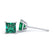 VALENTIA - Princess Emerald 950 Platinum Stud Earrings Earrings Lily Arkwright