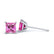 VALENTIA - Princess Pink Sapphire 18k White Gold Stud Earrings Earrings Lily Arkwright