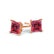 VALENTIA - Princess Ruby 18k Rose Gold Stud Earrings Earrings Lily Arkwright