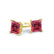 VALENTIA - Princess Ruby 18k Yellow Gold Stud Earrings Earrings Lily Arkwright