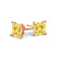 VALENTIA - Princess Yellow Sapphire 18k Rose Gold Stud Earrings Earrings Lily Arkwright