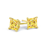 VALENTIA - Princess Yellow Sapphire 18k Yellow Gold Stud Earrings Earrings Lily Arkwright