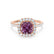 VIOLETTE - Cushion Alexandrite & Diamond 18k Rose Gold Petite Halo Ring Engagement Ring Lily Arkwright
