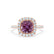 VIOLETTE - Cushion Alexandrite & Diamond 18k Rose Gold Petite Halo Ring Engagement Ring Lily Arkwright