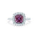 VIOLETTE - Cushion Alexandrite & Diamond 18k White Gold Petite Halo Ring Engagement Ring Lily Arkwright