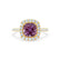 VIOLETTE - Cushion Alexandrite & Diamond 18k Yellow Gold Petite Halo Ring Engagement Ring Lily Arkwright