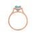 VIOLETTE - Cushion Aqua Spinel & Diamond 18k Rose Gold Petite Halo Ring Engagement Ring Lily Arkwright