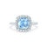 VIOLETTE - Cushion Aqua Spinel & Diamond 950 Platinum Petite Halo Ring Engagement Ring Lily Arkwright