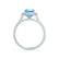 VIOLETTE - Cushion Aqua Spinel & Diamond 18k White Gold Petite Halo Ring Engagement Ring Lily Arkwright