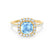 VIOLETTE - Cushion Aqua Spinel & Diamond 18k Yellow Gold Petite Halo Ring Engagement Ring Lily Arkwright