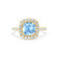 VIOLETTE - Cushion Aqua Spinel & Diamond 18k Yellow Gold Petite Halo Ring Engagement Ring Lily Arkwright