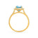 VIOLETTE - Cushion Aqua Spinel & Diamond 18k Yellow Gold Petite Halo Ring Engagement Ring Lily Arkwright