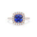 VIOLETTE - Cushion Blue Sapphire & Diamond 18k Rose Gold Petite Halo Ring Engagement Ring Lily Arkwright