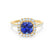 VIOLETTE - Cushion Blue Sapphire & Diamond 18k Yellow Gold Petite Halo Ring Engagement Ring Lily Arkwright