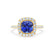 VIOLETTE - Cushion Blue Sapphire & Diamond 18k Yellow Gold Petite Halo Ring Engagement Ring Lily Arkwright