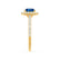 VIOLETTE - Cushion Blue Sapphire & Diamond 18k Yellow Gold Petite Halo Ring Engagement Ring Lily Arkwright
