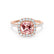 VIOLETTE - Cushion Champagne Sapphire & Diamond 18k Rose Gold Petite Halo Ring Engagement Ring Lily Arkwright