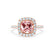 VIOLETTE - Cushion Champagne Sapphire & Diamond 18k Rose Gold Petite Halo Ring Engagement Ring Lily Arkwright