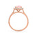VIOLETTE - Cushion Champagne Sapphire & Diamond 18k Rose Gold Petite Halo Ring Engagement Ring Lily Arkwright