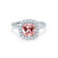 VIOLETTE - Cushion Champagne Sapphire & Diamond 18k White Gold Petite Halo Ring Engagement Ring Lily Arkwright