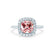 VIOLETTE - Cushion Champagne Sapphire & Diamond 950 Platinum Petite Halo Ring Engagement Ring Lily Arkwright