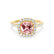 VIOLETTE - Cushion Champagne Sapphire & Diamond 18k Yellow Gold Petite Halo Ring Engagement Ring Lily Arkwright