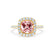 VIOLETTE - Cushion Champagne Sapphire & Diamond 18k Yellow Gold Petite Halo Ring Engagement Ring Lily Arkwright