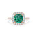VIOLETTE - Cushion Emerald & Diamond 18k Rose Gold Petite Halo Ring Engagement Ring Lily Arkwright
