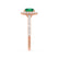 VIOLETTE - Cushion Emerald & Diamond 18k Rose Gold Petite Halo Ring Engagement Ring Lily Arkwright