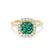 VIOLETTE - Cushion Emerald & Diamond 18k Yellow Gold Petite Halo Ring Engagement Ring Lily Arkwright