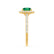 VIOLETTE - Cushion Emerald & Diamond 18k Yellow Gold Petite Halo Ring Engagement Ring Lily Arkwright