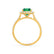 VIOLETTE - Cushion Emerald & Diamond 18k Yellow Gold Petite Halo Ring Engagement Ring Lily Arkwright