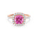 VIOLETTE - Cushion Pink Sapphire & Diamond 18k Rose Gold Petite Halo Ring Engagement Ring Lily Arkwright