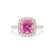 VIOLETTE - Cushion Pink Sapphire & Diamond 18k Rose Gold Petite Halo Ring Engagement Ring Lily Arkwright