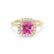 VIOLETTE - Cushion Pink Sapphire & Diamond 18k Yellow Gold Petite Halo Ring Engagement Ring Lily Arkwright