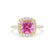 VIOLETTE - Cushion Pink Sapphire & Diamond 18k Yellow Gold Petite Halo Ring Engagement Ring Lily Arkwright