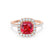 VIOLETTE - Cushion Ruby & Diamond 18k Rose Gold Petite Halo Ring Engagement Ring Lily Arkwright