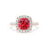 VIOLETTE - Cushion Ruby & Diamond 18k Rose Gold Petite Halo Ring Engagement Ring Lily Arkwright