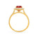 VIOLETTE - Cushion Ruby & Diamond 18k Yellow Gold Petite Halo Ring Engagement Ring Lily Arkwright