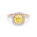 VIOLETTE - Cushion Yellow Sapphire & Diamond 18k Rose Gold Petite Halo Ring Engagement Ring Lily Arkwright