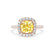 VIOLETTE - Cushion Yellow Sapphire & Diamond 18k Rose Gold Petite Halo Ring Engagement Ring Lily Arkwright
