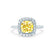 VIOLETTE - Cushion Yellow Sapphire & Diamond 18k White Gold Petite Halo Ring Engagement Ring Lily Arkwright