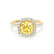 VIOLETTE - Cushion Yellow Sapphire & Diamond 18k Yellow Gold Petite Halo Ring Engagement Ring Lily Arkwright
