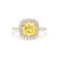 VIOLETTE - Cushion Yellow Sapphire & Diamond 18k Yellow Gold Petite Halo Ring Engagement Ring Lily Arkwright
