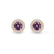 VOGUE - Round Alexandrite & Diamond 18k Rose Gold Halo Earrings Earrings Lily Arkwright