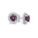 VOGUE - Round Alexandrite & Diamond 950 Platinum Halo Earrings Earrings Lily Arkwright